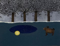 Ursa Major - Mama Bear, Contemporary Nature and Animal Oil Painting 