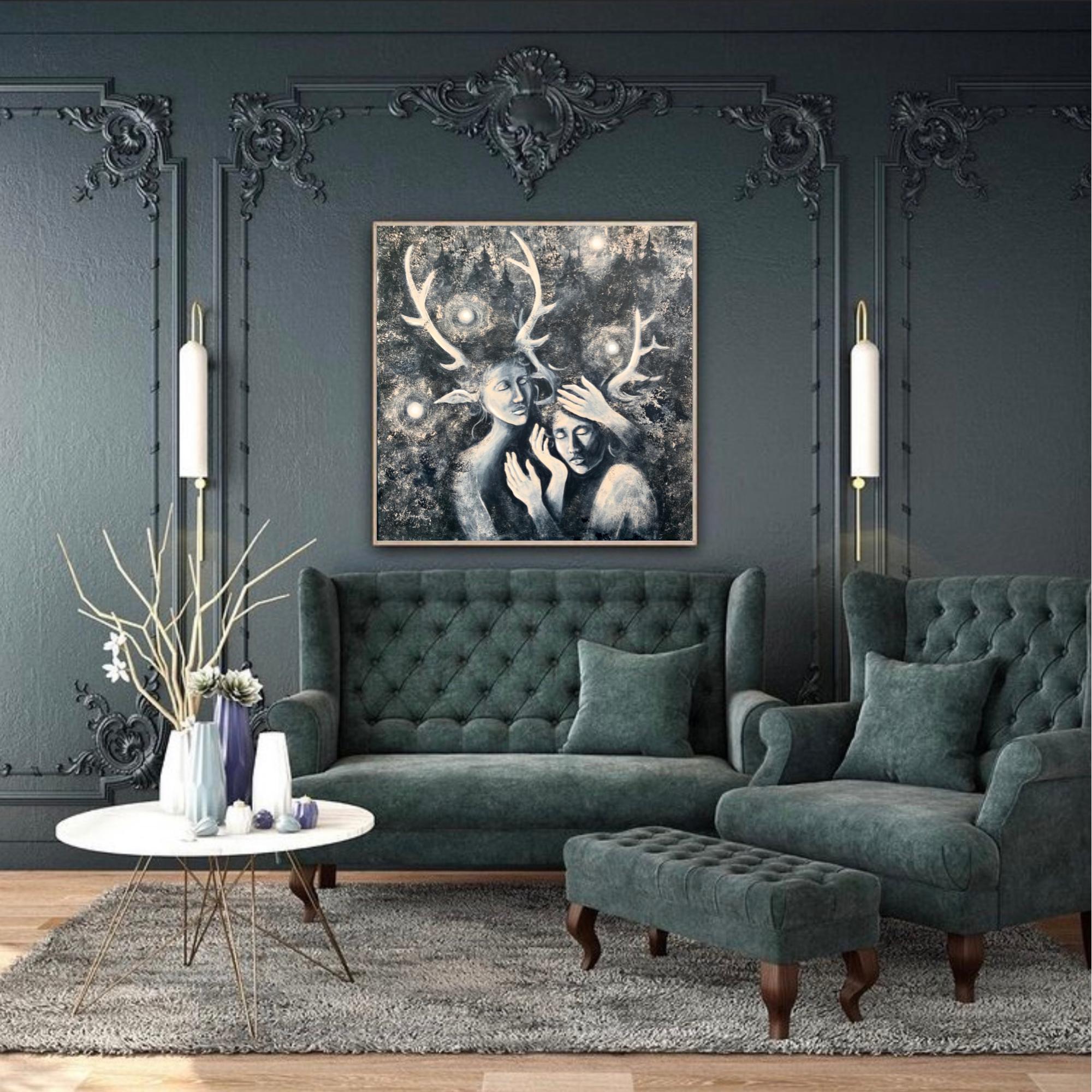 Ihr eigenes Paradies. Originalgemälde von Aleksandra Jagoda im Angebot 12
