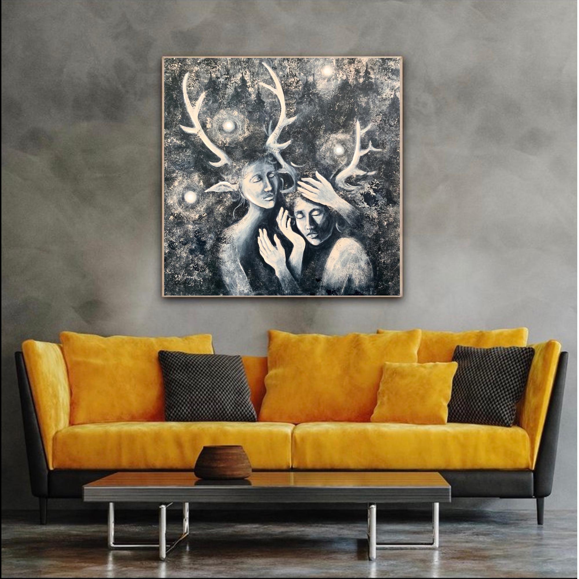 Ihr eigenes Paradies. Originalgemälde von Aleksandra Jagoda im Angebot 13