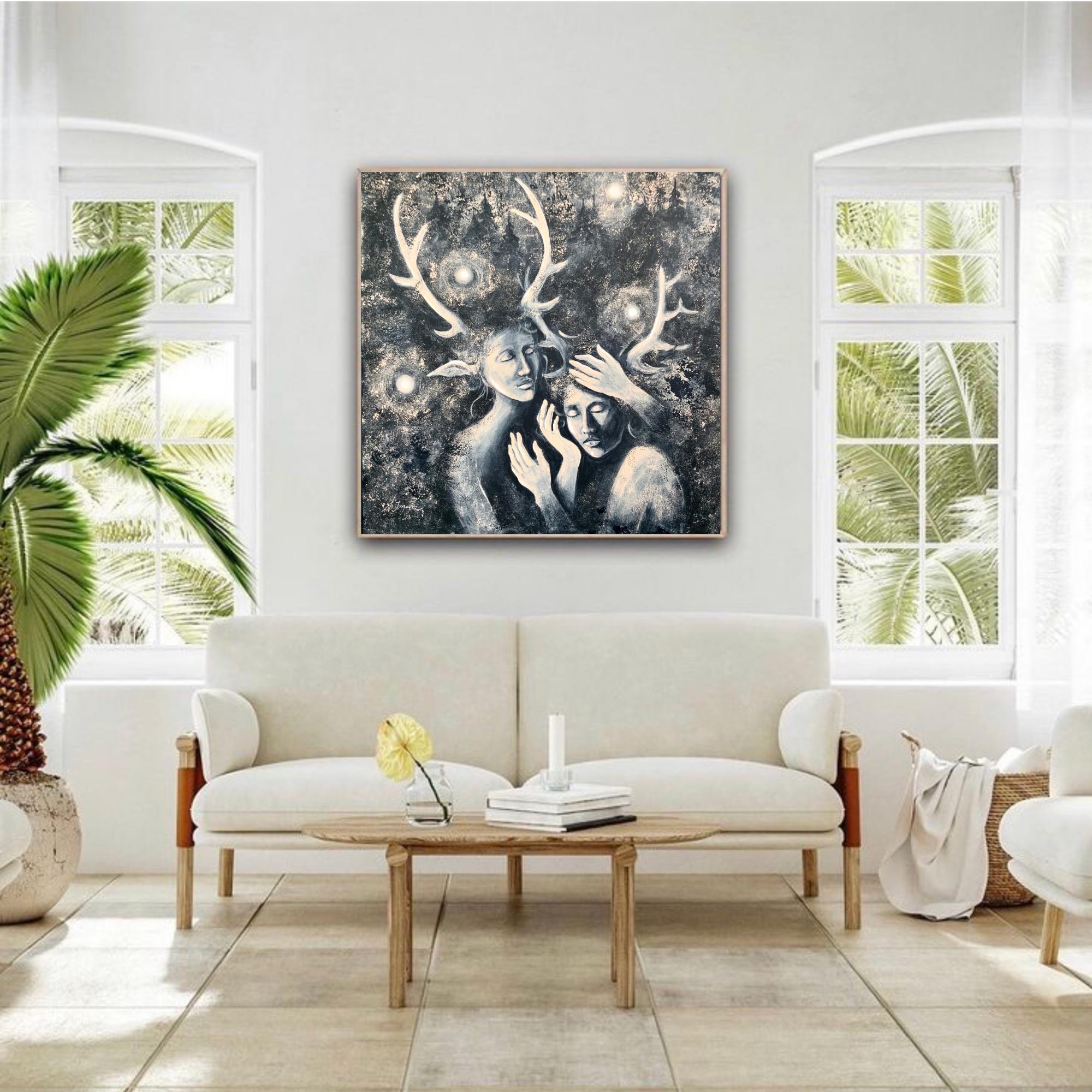Ihr eigenes Paradies. Originalgemälde von Aleksandra Jagoda im Angebot 14