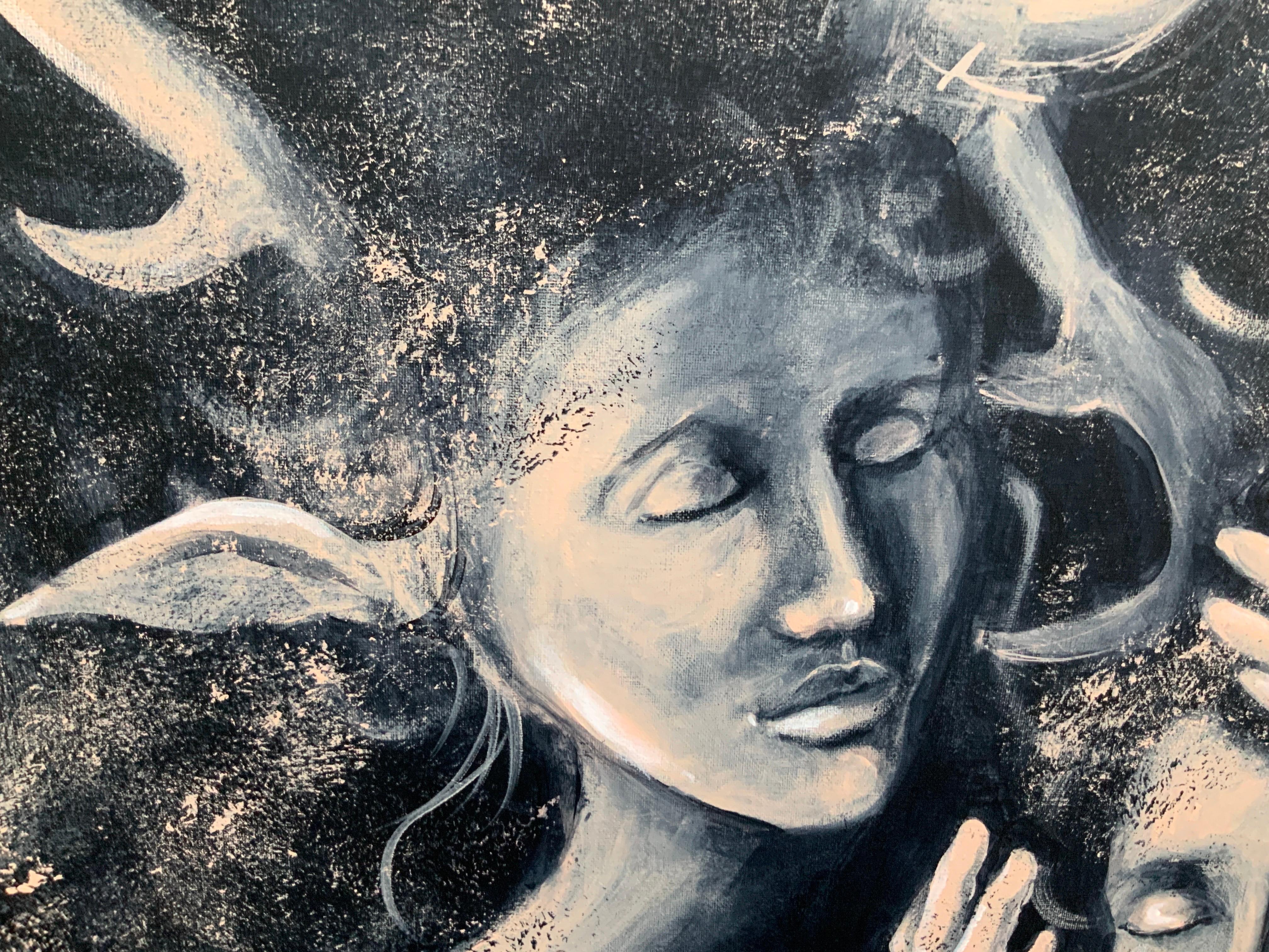 Ihr eigenes Paradies. Originalgemälde von Aleksandra Jagoda im Angebot 3