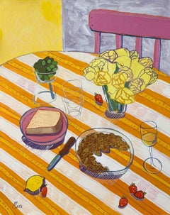 Almonds, olives and wine, 100x80cm