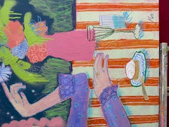 Tarde , 100x100cm, acrílico sobre lienzo, pastel