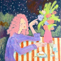 Tarde , 100x100cm, acrílico sobre lienzo, pastel