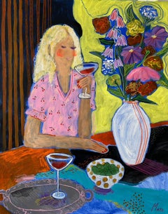 Girl with a cocktail, 100x80cm