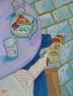 Copa de vino, 65x50cm, papel/pastel/guache