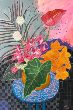 Foglia verde, 100x70 cm, acrilico su tela