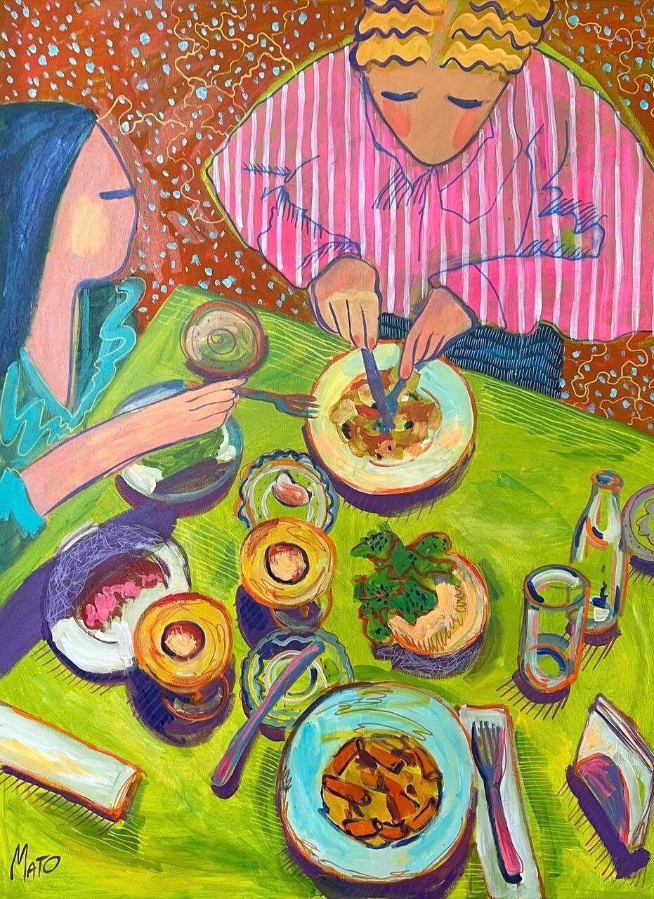 Lunch with friends, 120x90cm