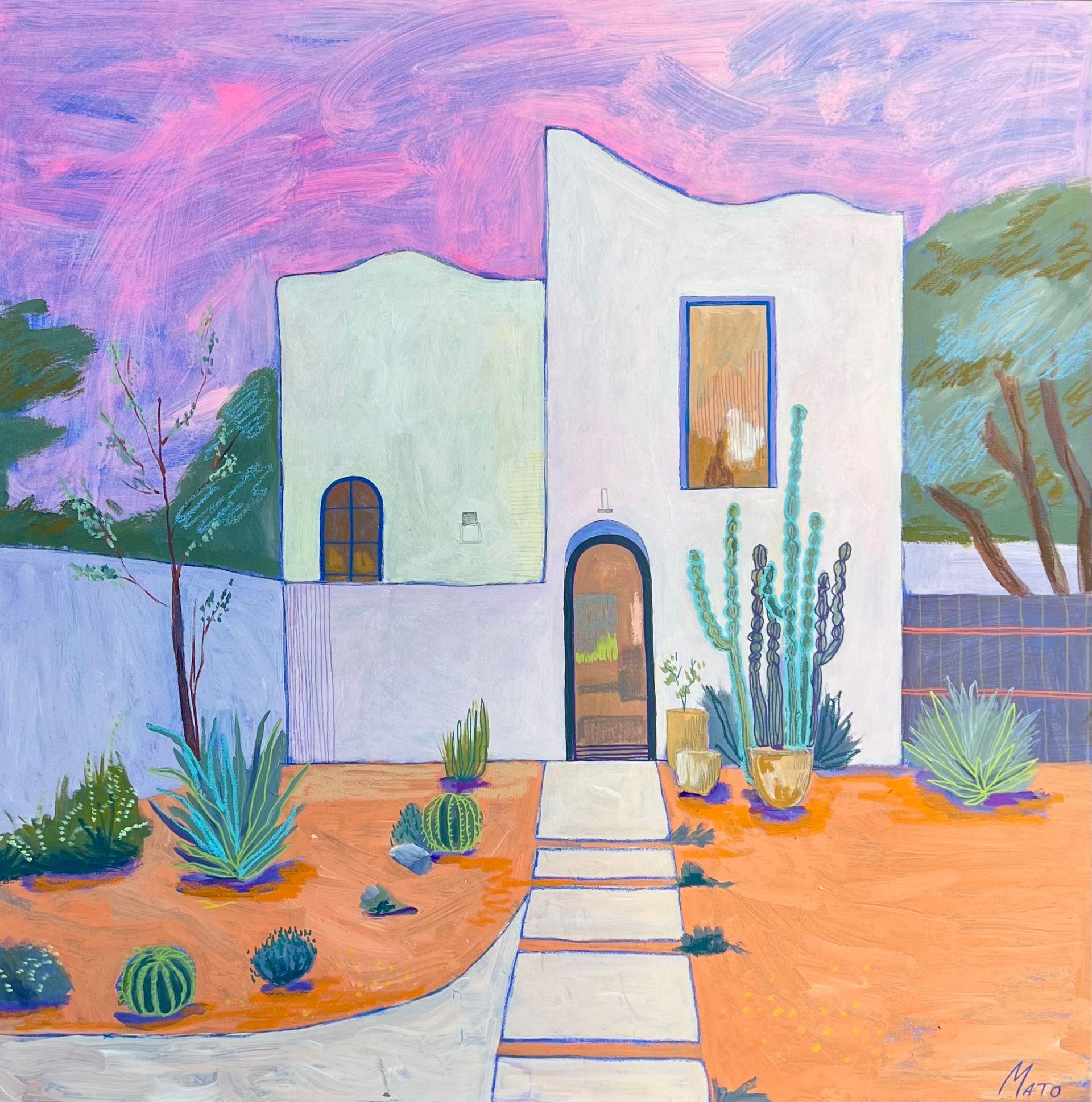 Marbella, 100x100cm, acrylic on canvas - Painting by Aleksandra Mato