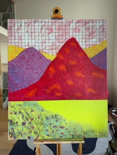 Berge, 120 × 100 cm, Acryl auf Leinwand