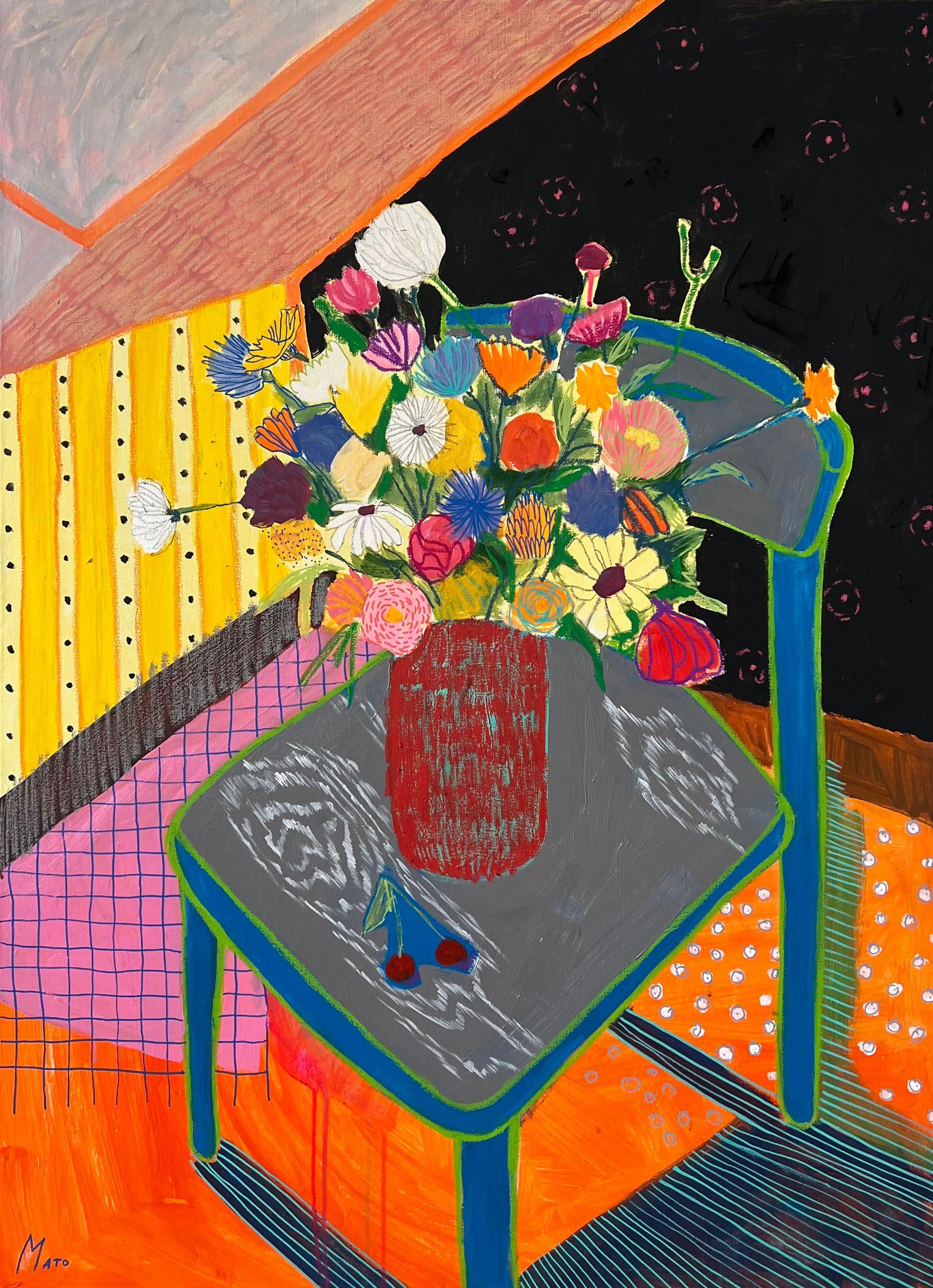 Rote Vase, 110x80cm, Acryl auf Leinwand