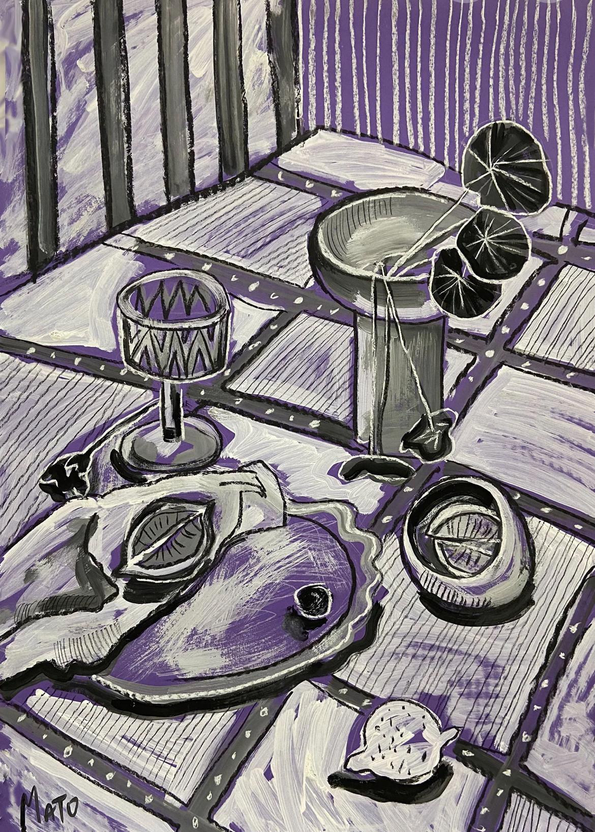 Still life , 70x50cm, paper/ pastel/ gouache - Art by Aleksandra Mato