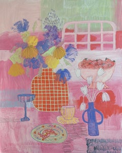 Sommer , 100x80cm, Acryl auf Leinwand, Farbstift, Ölpastell