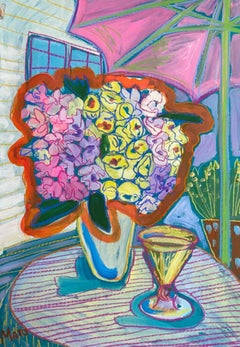 Summer bouquet , 65x50cm, paper/ pastel/ gouache