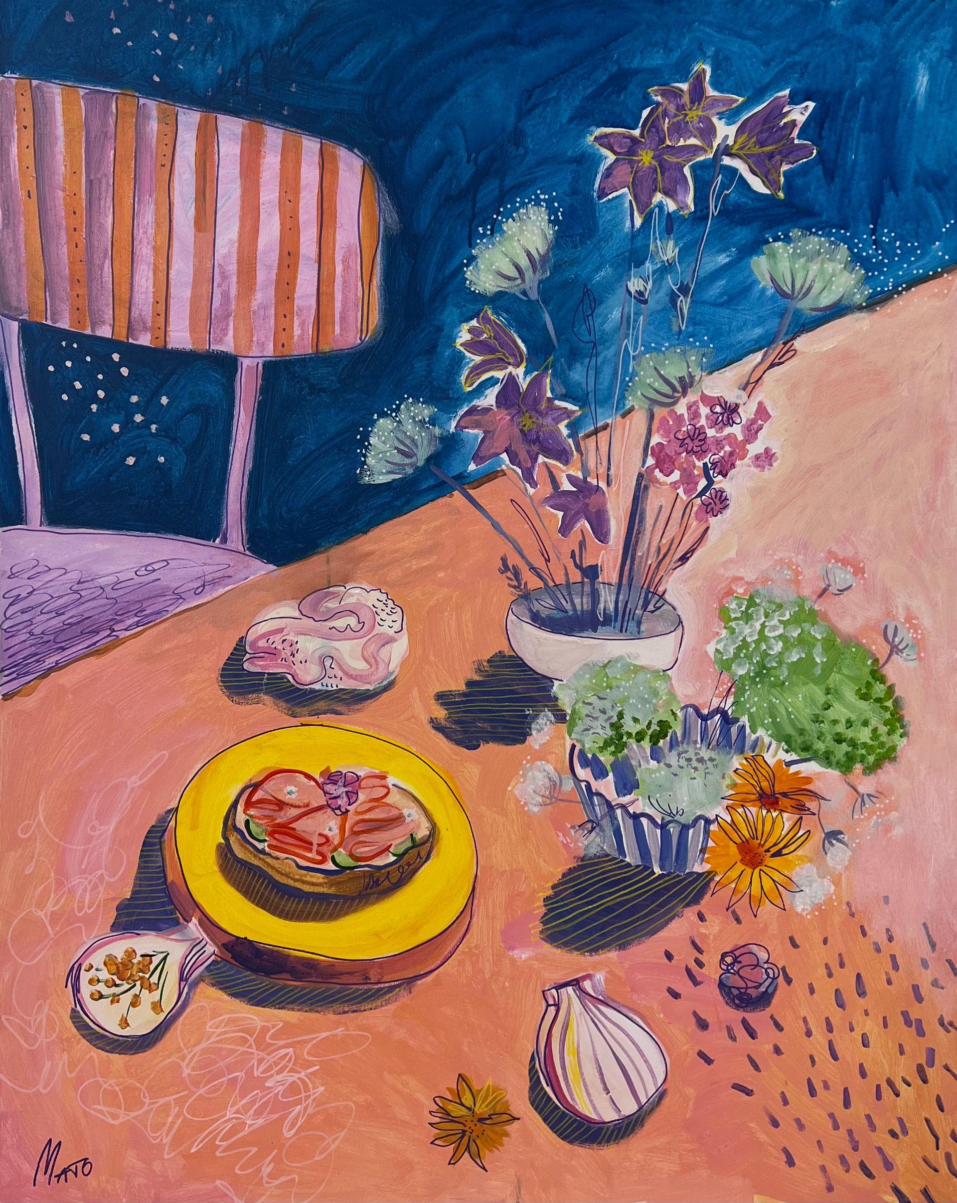 Sera d'estate, 100x80cm, acrilico su tela - Art di Aleksandra Mato
