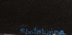 Senza titolo, dipinto astratto in bianco e nero di Shatokhina