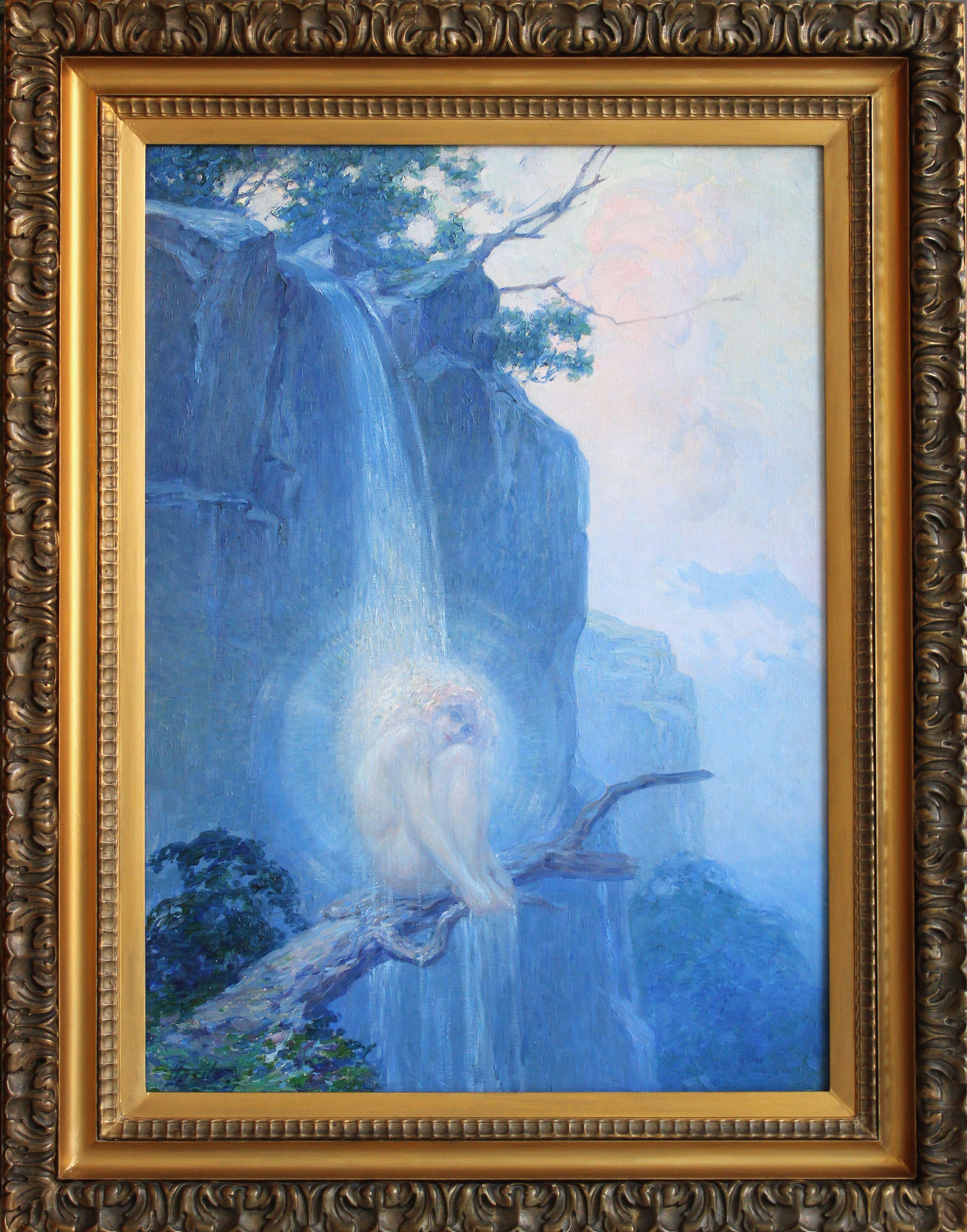Fata della cascata. 1927, tela, olio, 75 x 52 cm - Painting di Aleksandrs Apsitis 
