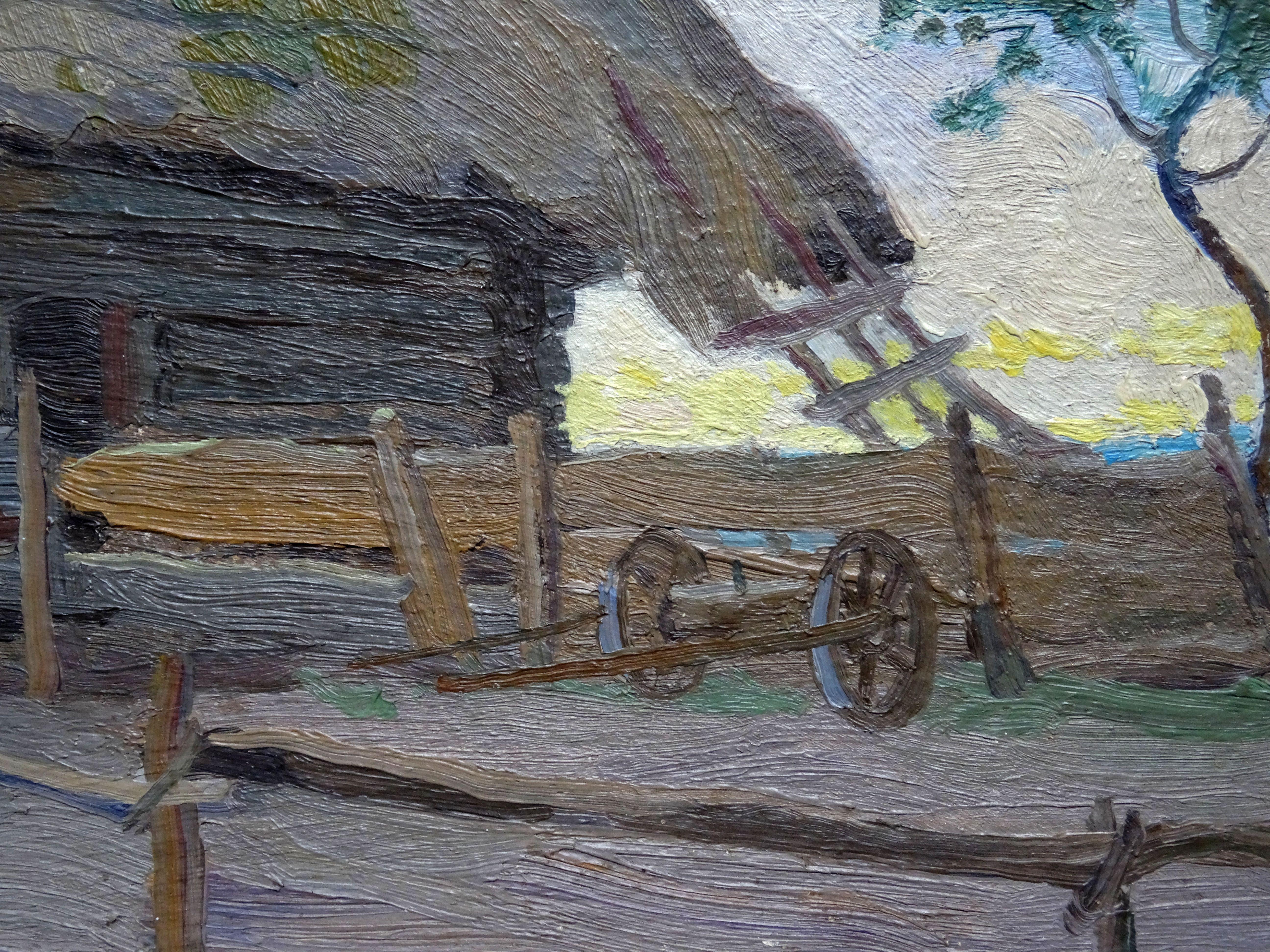 Il vecchio granaio. Olio su cartone, 24,5x45 cm