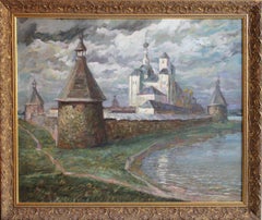 Aleksandrs Misurevs(1936-2002) Monastère de Solavec, toile/huile, 82x101 cm, 1976 cm