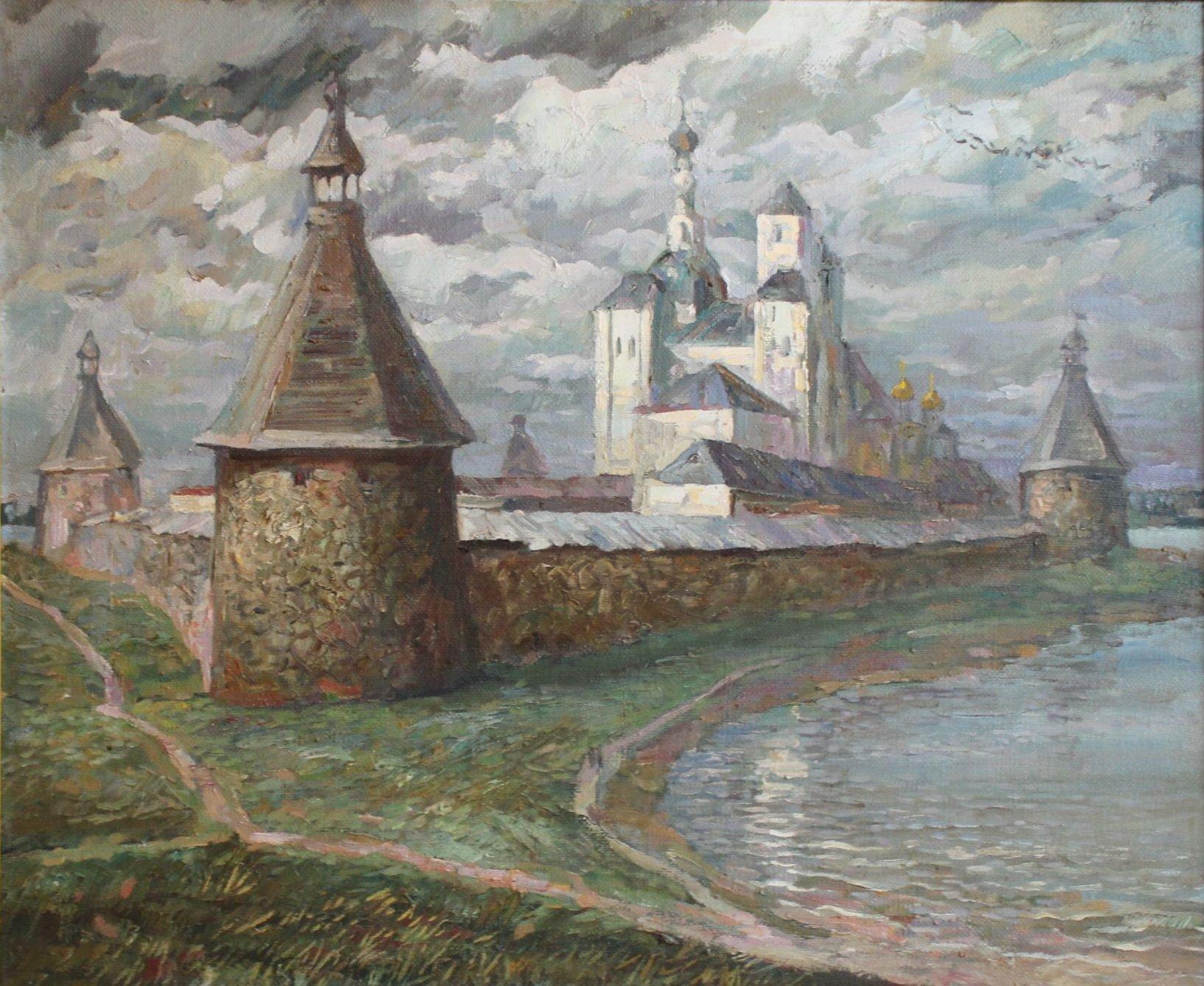 Aleksandrs Misurevs(1936-2002) Solavec-Kloster, Leinwand/Öl, 82x101 cm, 1976 cm