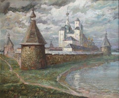 Aleksandrs Misurevs(1936-2002) Solavec-Kloster, Leinwand/Öl, 82x101 cm, 1976 cm