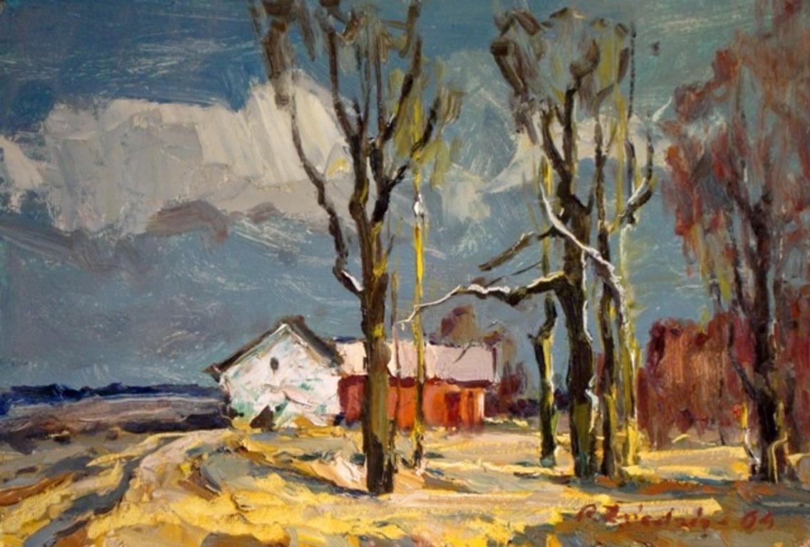 Landscape. 1964. Oil on cardboard, 48x70 cm