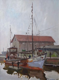 Ship painting. 1952, oil on cardboard, 64x48,5 cm