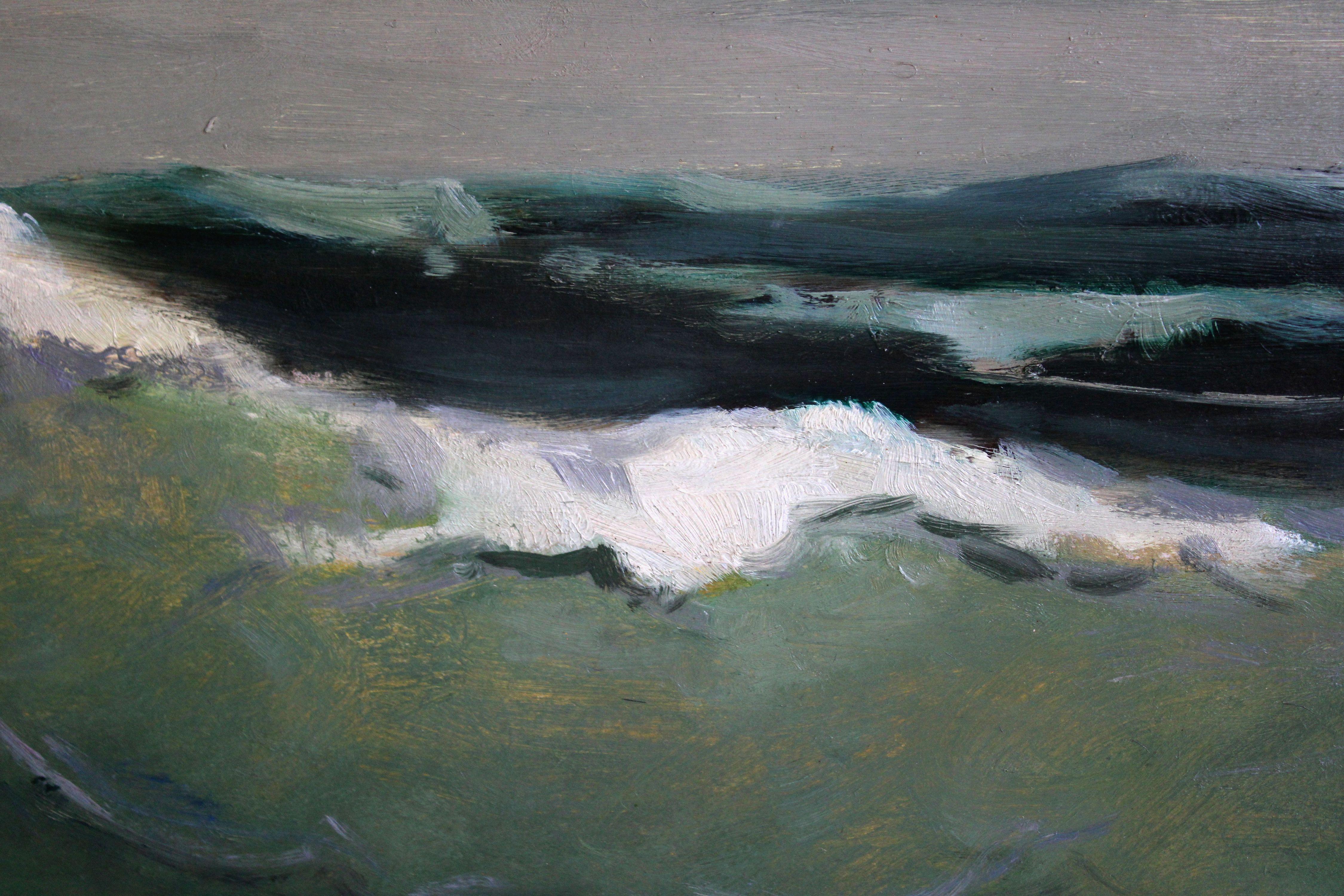 Onda. 1961., cartone, olio, 51x74 cm - Painting Realismo di Aleksandrs Zviedris 