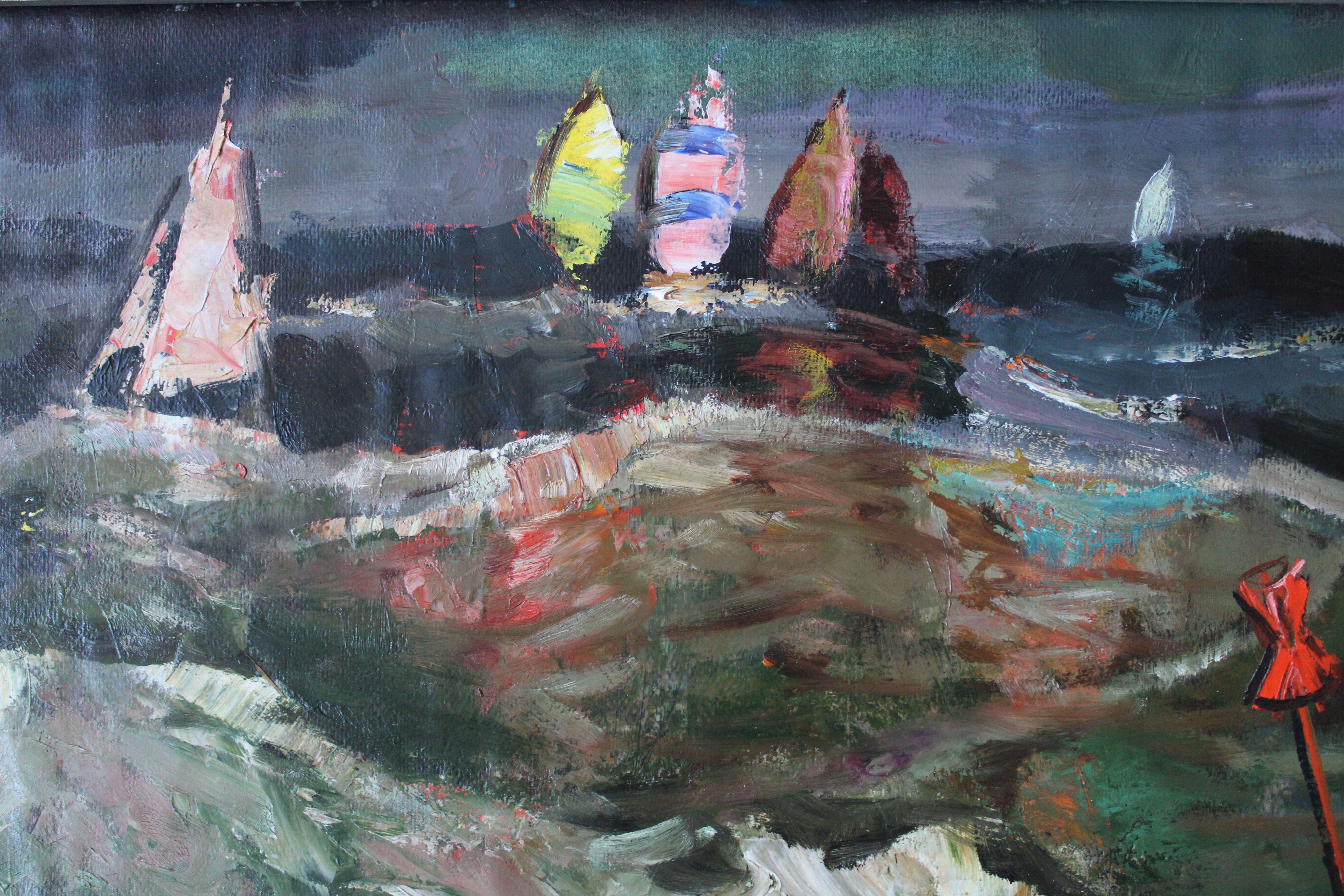 Aleksandrs Zviedris (1905-1993)
Yachts at sunset, cardboard/oil, 50x70 cm