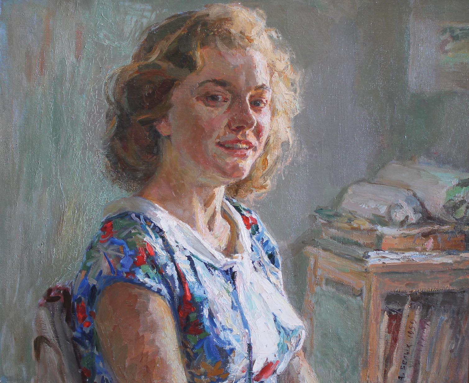 Aleksei Belykh Portrait Painting - Portrait of Wife