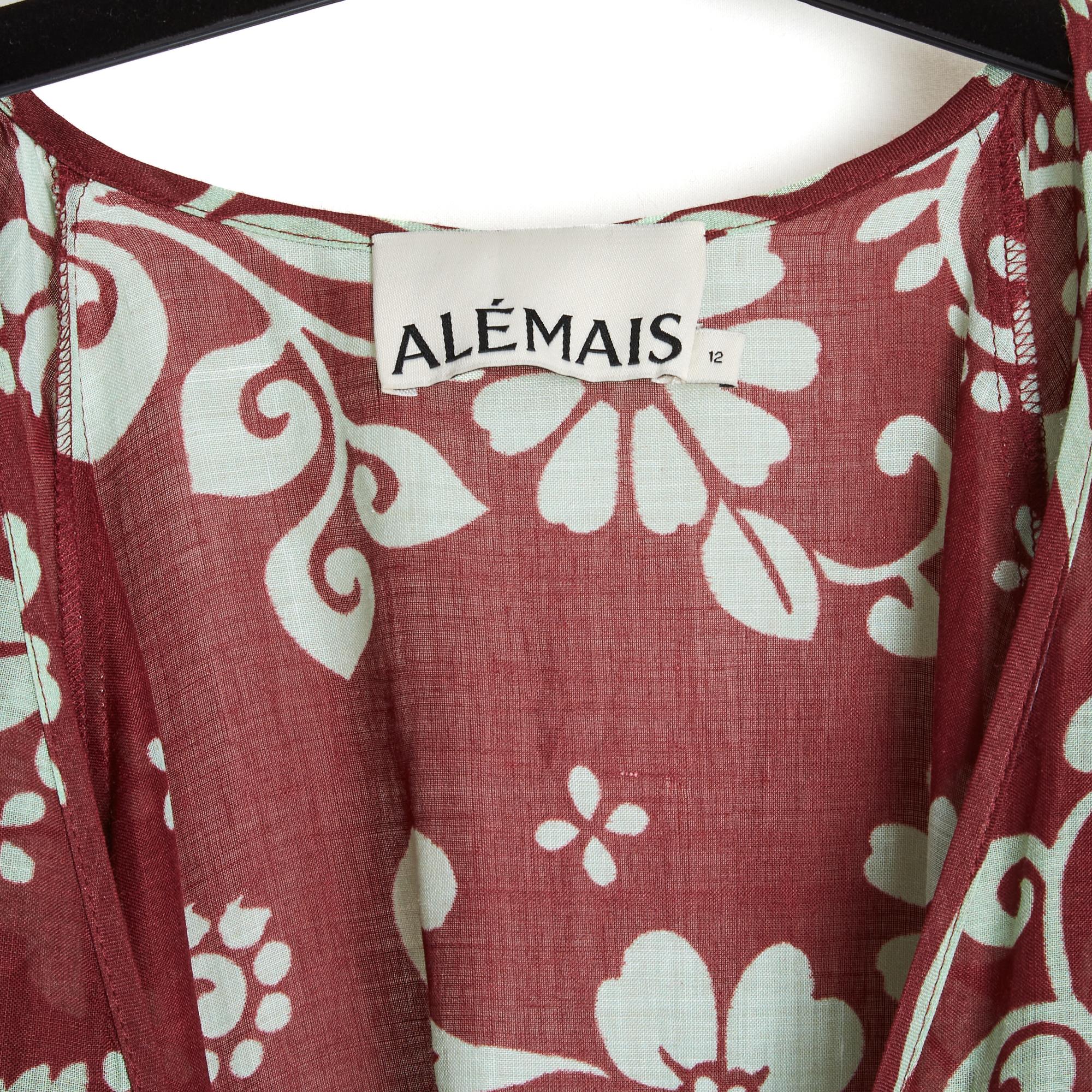 Alemais Robe Volants FR40 Multicolor Luis Wrap Dress en ramio UK12 US10 Naranja en venta