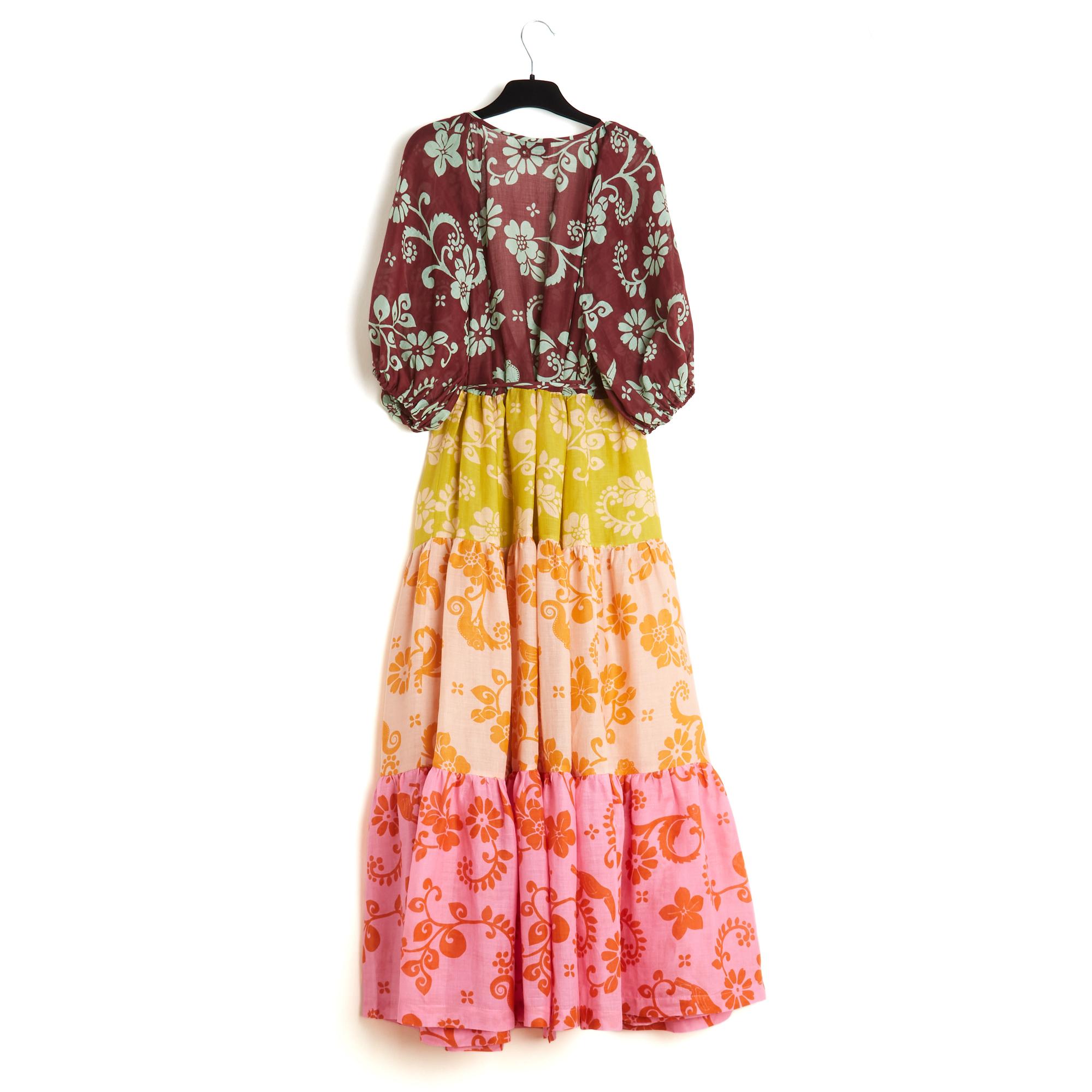 Alemais Robe Volants FR40 Multicolor Luis Wrap Dress en ramio UK12 US10 en venta 1