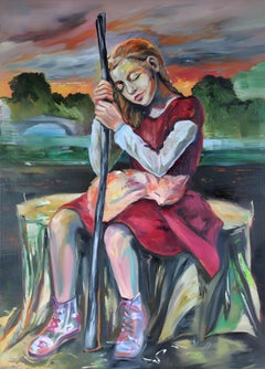 Wayfaring: Figurative Oil Painting, 120x90cm, 2010+