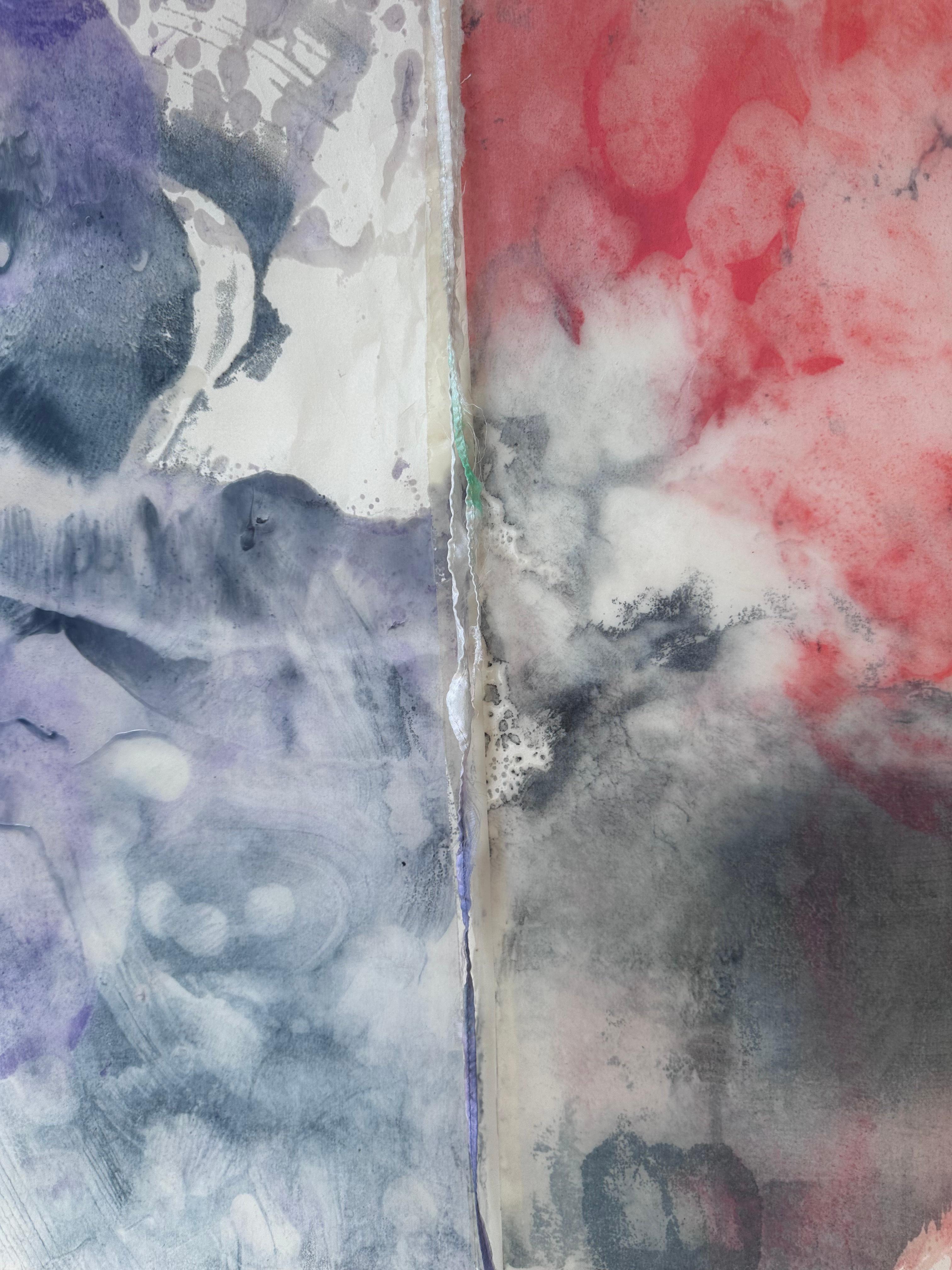 Realms Unraveled - Gray Abstract Painting by Alena Ahrens