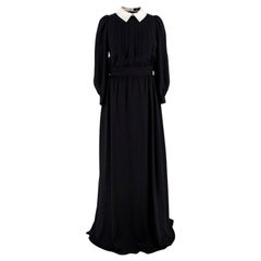  Alena Akhmadullina Black Collared Pleated Maxi Dress US6