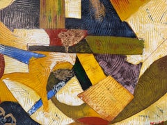 Alena Kalen Pittura ad olio astratta moderna e geometrica originale "Cubist Reverie" COA