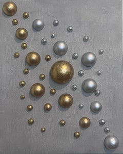 Arte Abstracto 3D Original hecho a mano por Alena Kalen "Esferas del Silencio", COA
