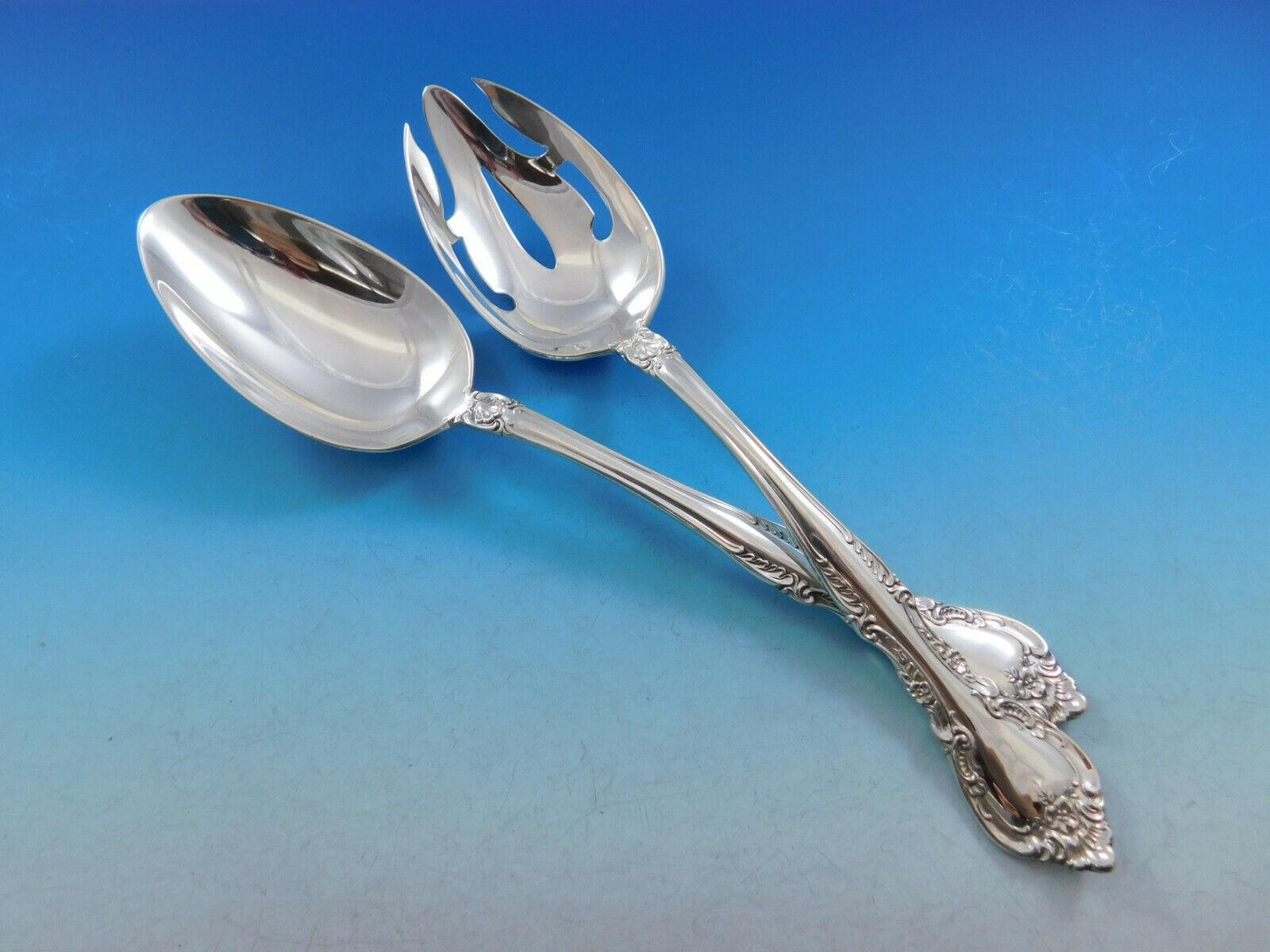 Service de couverts en argent sterling pour 12 personnes 77 pièces Alencon Lace by Gorham en vente 3