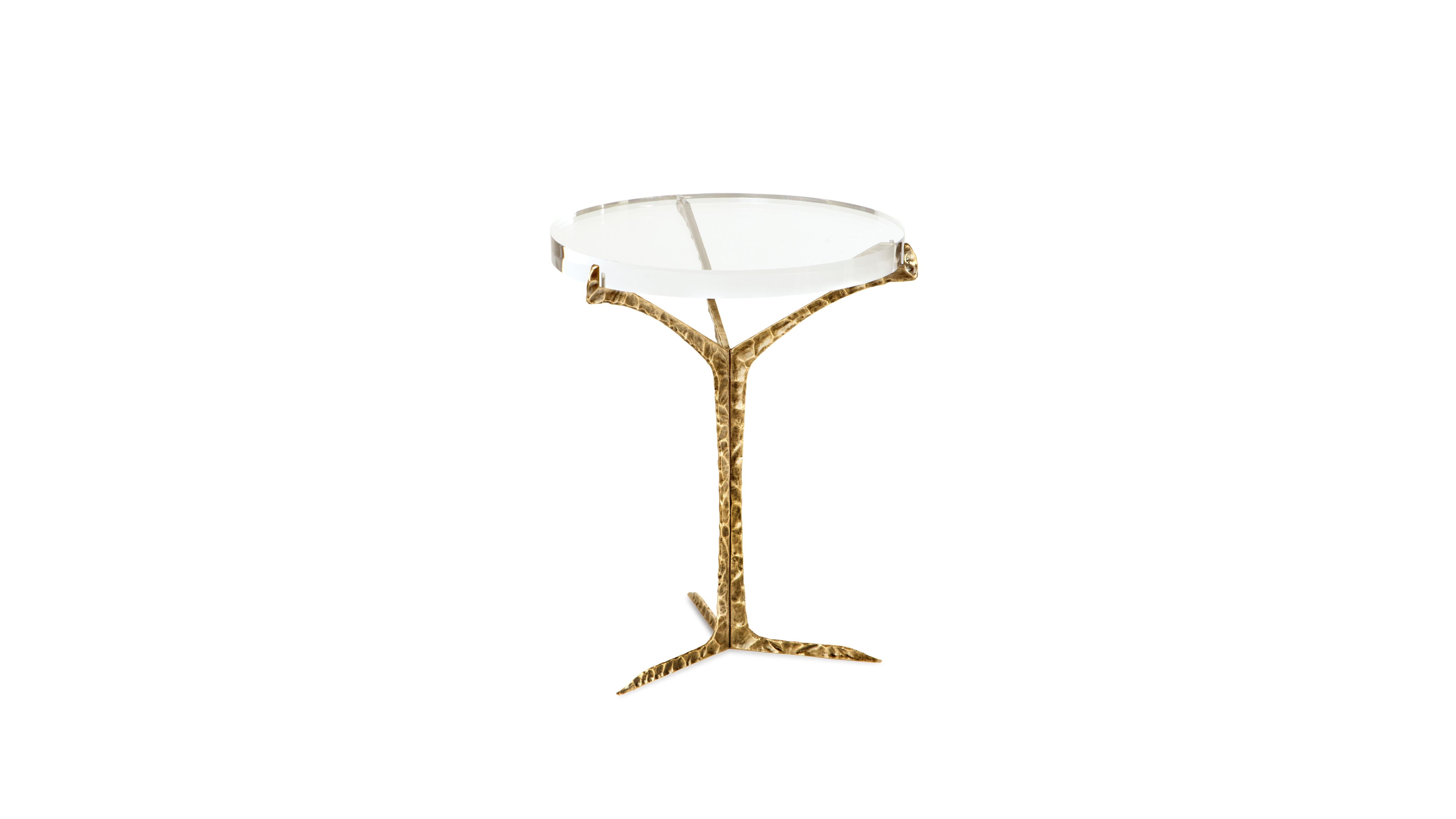 Alentejo Acrylic Side Table by InsidherLand
Dimensions: D 49 x W 49 x H 60 cm.
Materials: Acrylic, cast brass with patinated effect.
11 kg.
Other materials available.

Alentejo side table is a glimpse over the South of Portugal where thousands of