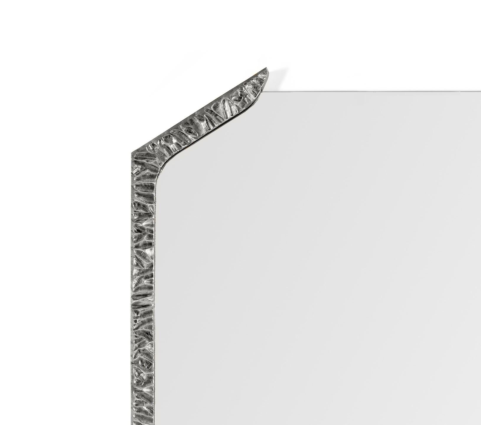 Postmoderne Miroir rectangulaire Alentejo Nickel par InsidherLand en vente