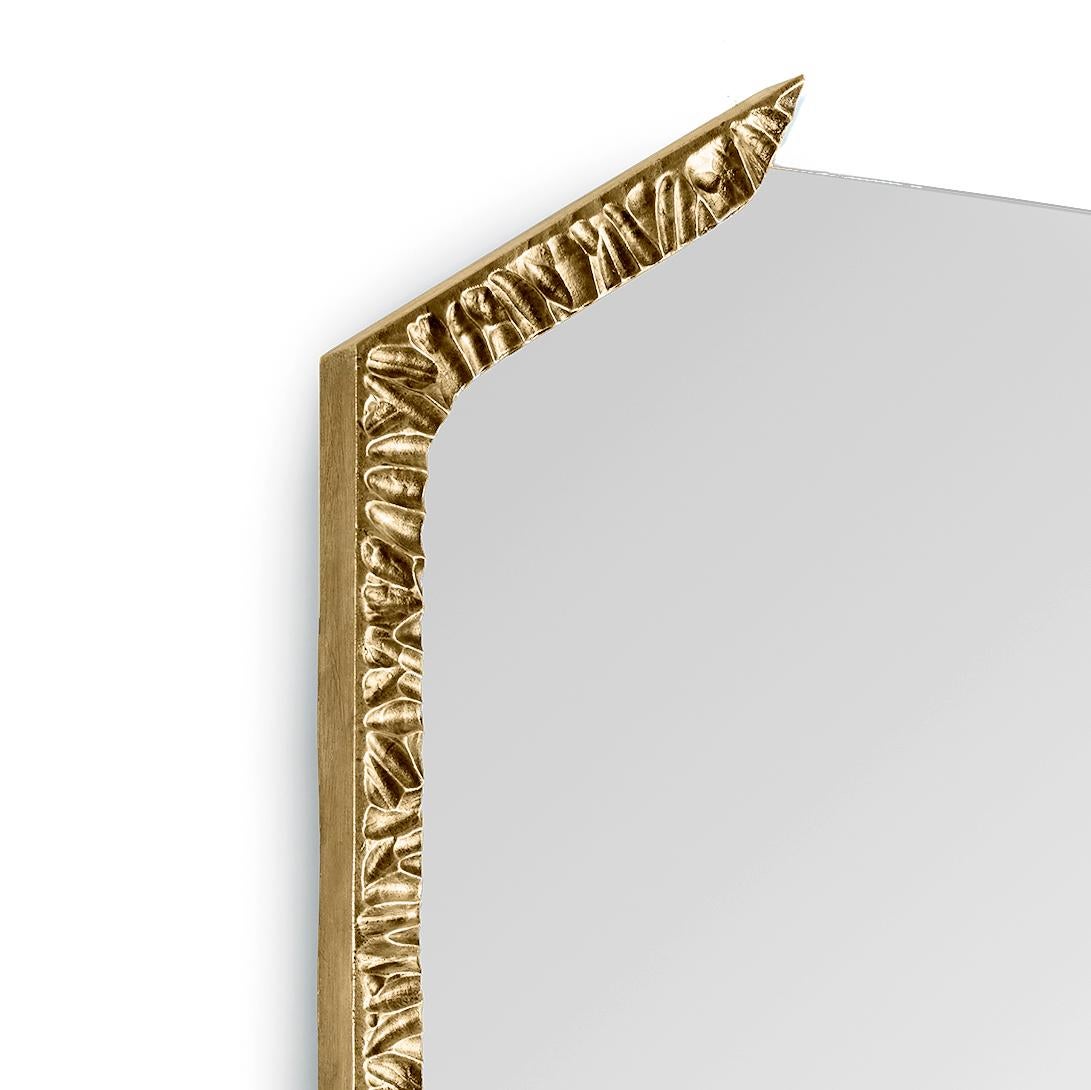 Moderne Miroir rectangulaire Alentejo, en laiton moulé, InsidherLand de Joana Santos Barbosa en vente