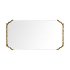 Nature inspired patinated cast brass Alentejo rectangular mirror by InsidherLand