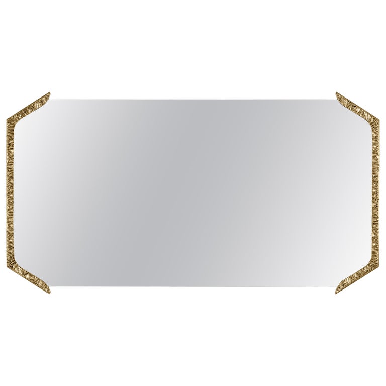 Alentejo Rectangular Mirror, Cast Brass, InsidherLand by Joana Santos Barbosa For Sale