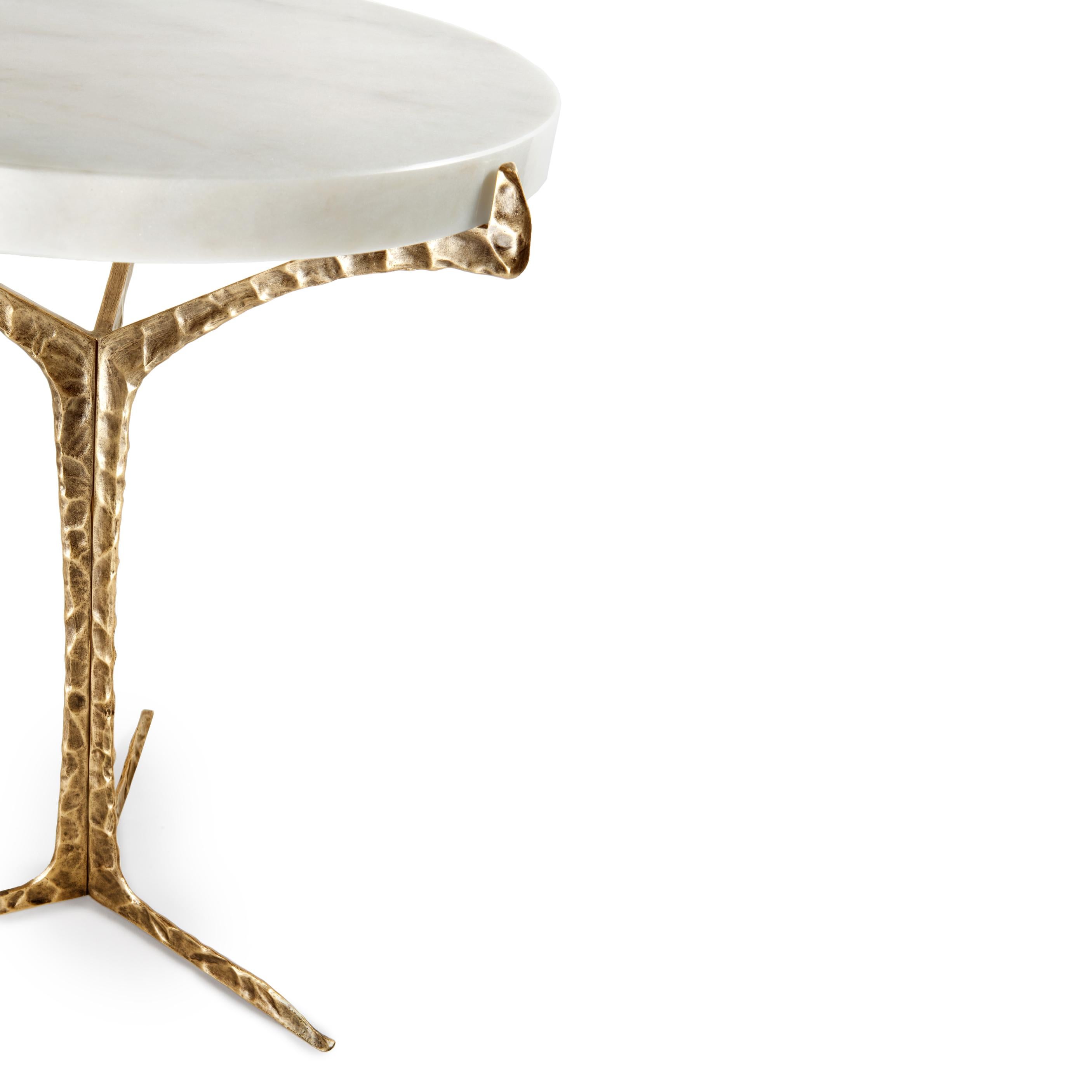 Modern Alentejo Side Table, Estremoz & Brass, InsidherLand by Joana Santos Barbosa For Sale