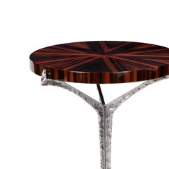 Nature inspired ebony veneer nickel Alentejo side table by InsidherLand