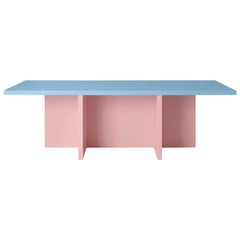 Color-Blocked 98-inch Lacquered MDF Rectangular Dining Table