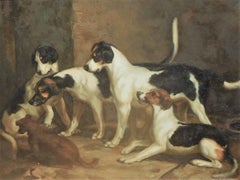 Alert Hounds, Oil Painting on Pine Panel, Late Victorian British School