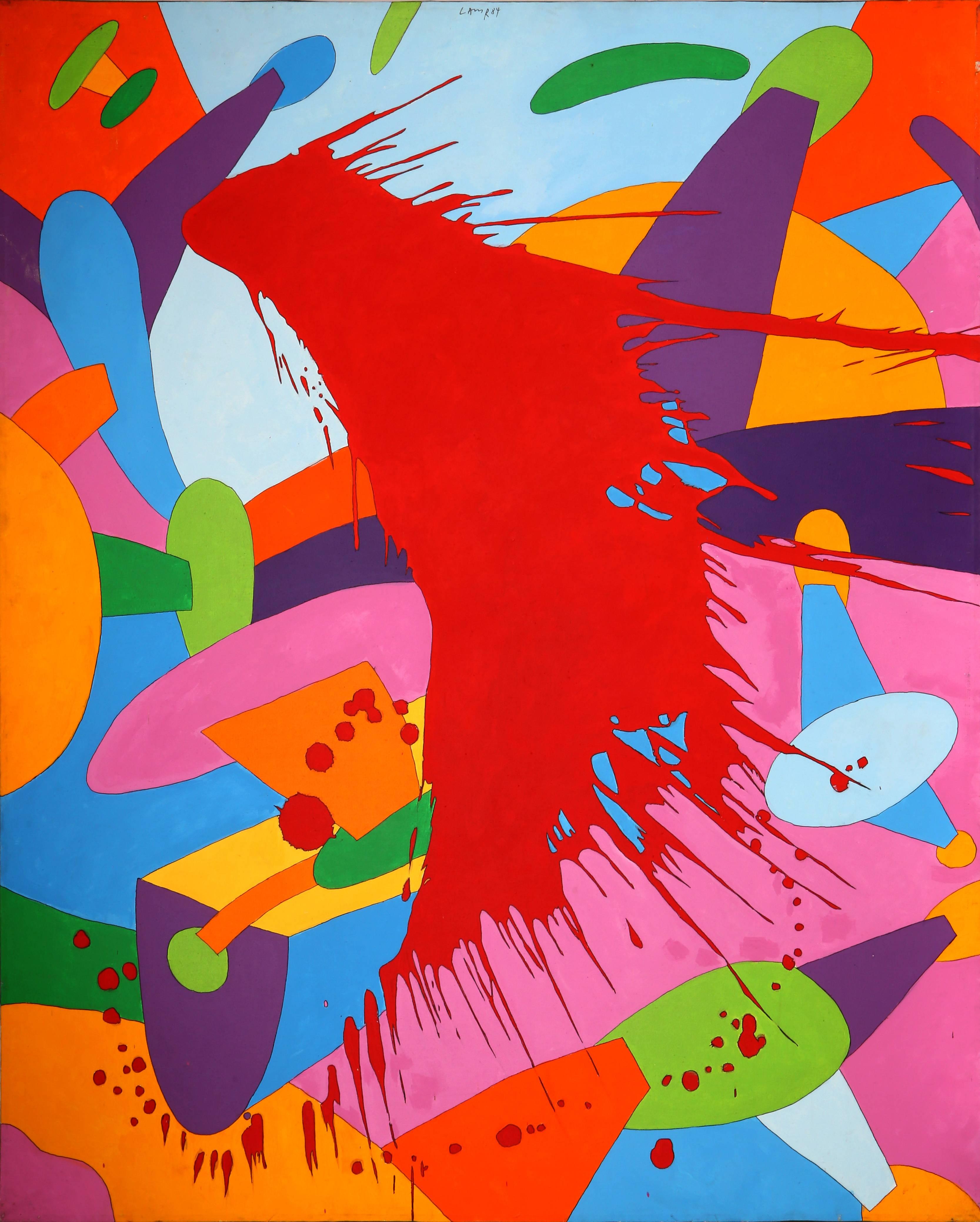 Cervene Skvrny, Tríptico de pintura al óleo expresionista abstracta de Ales Lamr en venta 3