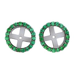 Alessa Emerald Cluster 18 Karat White Gold Bloom By Lu Collection