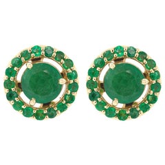 Alessa Emerald Stud + Emerald Cluster 18 Karat Rose Gold Bloom By Lu Collection